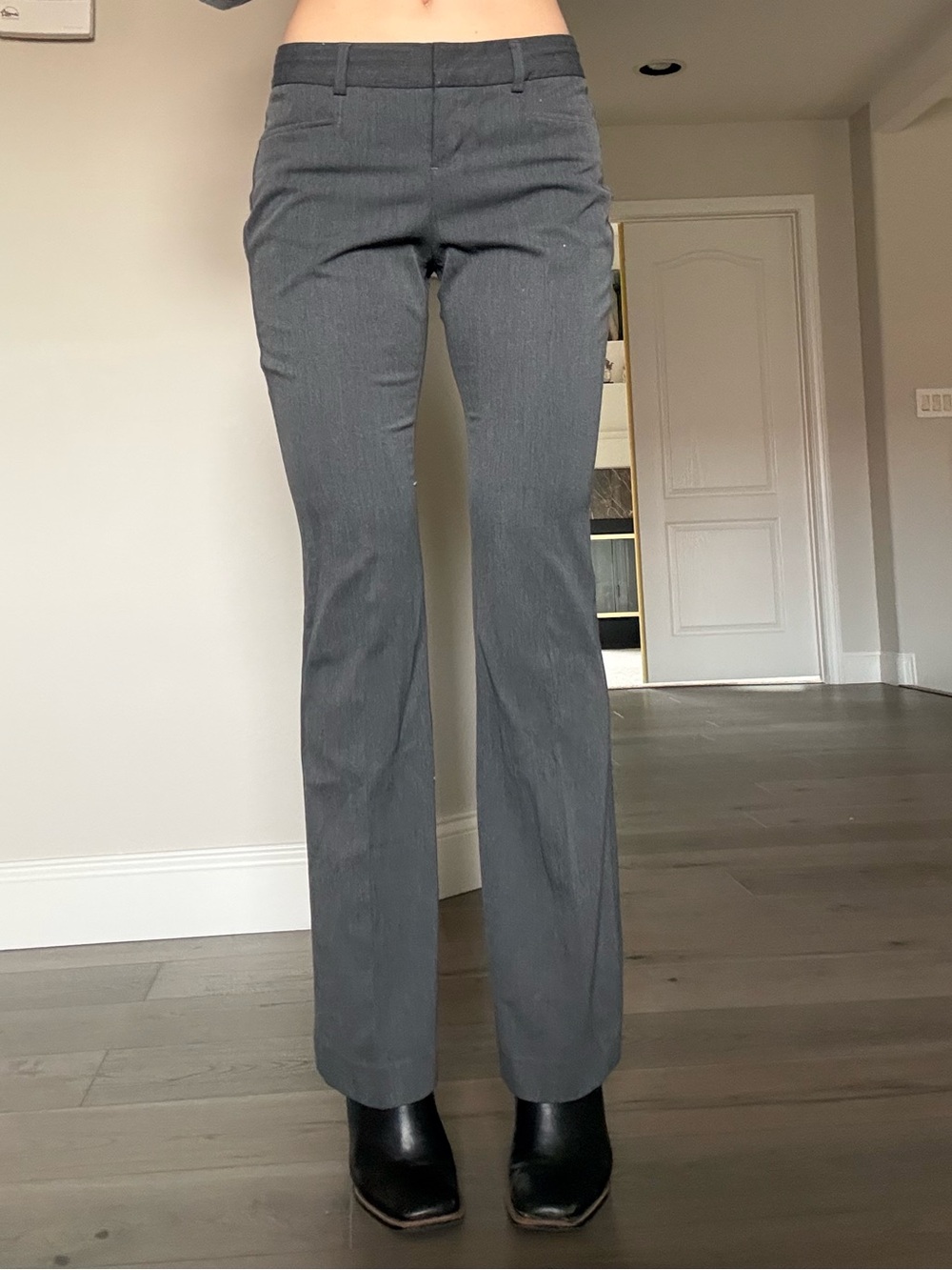 Express Women's Slim Straight Gray Trousers